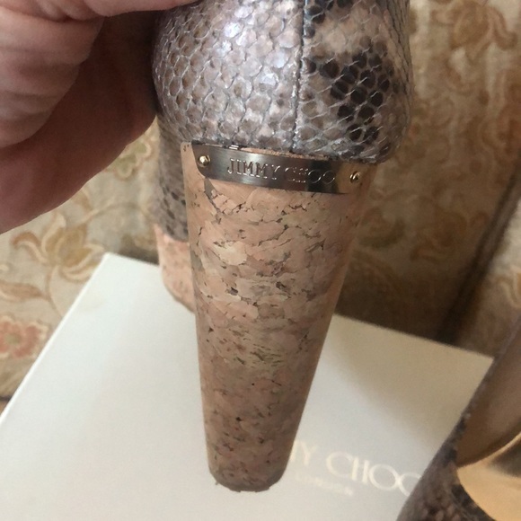 Jimmy Choo Snake Cork Wedge,8.5 - Picture 5 of 11